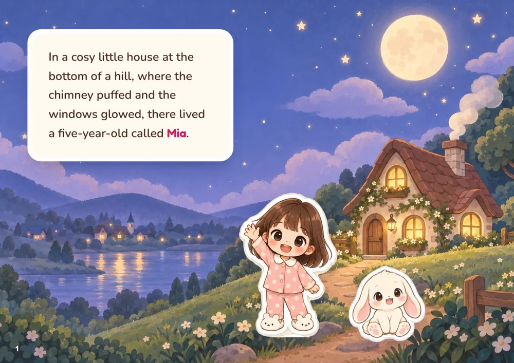 Page 1: the cosy cottage at the bottom of the hill