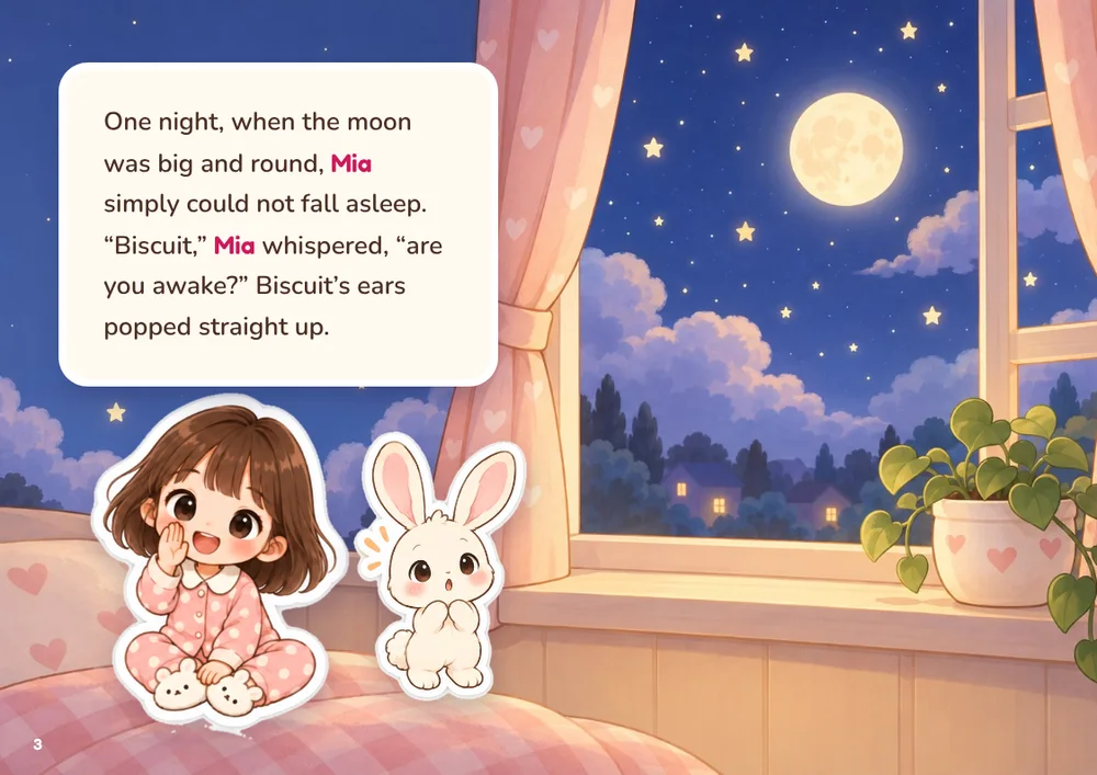 Page 3: Mia can’t fall asleep